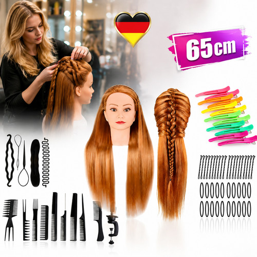 Echthaar übungskopf - 90%echthaar,