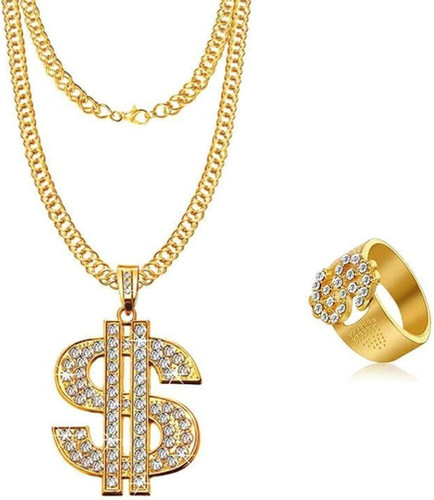 Hip hop goldene dollar kette - goldene, dollar-