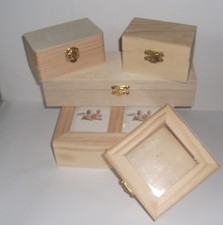 Holzbox Schatulle Truhe Holzkästchen Aufbewahrungsbox mit Deckel z. Selbstgestal