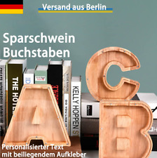 Buchstaben Sparschwein Holz Alphabet Spardose Sparbüchse mit indiv. Aufkleber