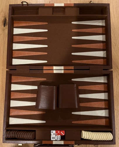Backgammon kunstlederkoffer - backgammon,