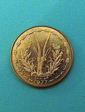 WESTAFRIKANISCHE STAATEN 5 FRANCS 1977 ⭐ WEST AFRICAN STATES 5 FRANCS 1977