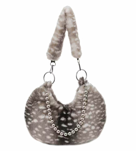 Handtasche halbmond kunstfell - handtasche,