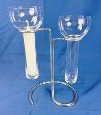 Rosenthal Kerzenständer Aqualux - 2 armig - 1 Schwimmkerze - silbern