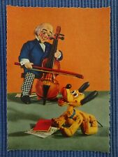 alte Ansichtskarte Postkarte AK Opa & Hund Pluto Instrument Kontrabass Notenheft