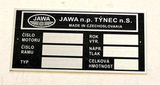 Rahmenplakette Typenschild
