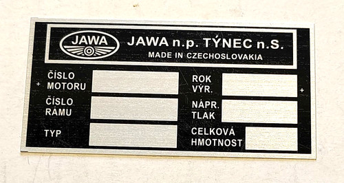 Rahmenplakette typenschild - rahmenplakette,