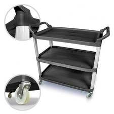 3 Ebenen Servierwagen Transportwagen Kunststoff Küchenwagen Rollwagen schwarz