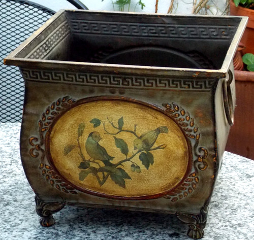 Vintage blumen über topf - über,