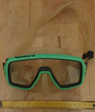 SeaQuest Technisub Ventura Tauchermaske schwarz-hellgrün, durchsichtiges Silikon