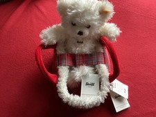 Steiff Teddy Lizzy Schlenkerteddy 28 in Tragetasche- Vitrinenbär mit Zertifikat