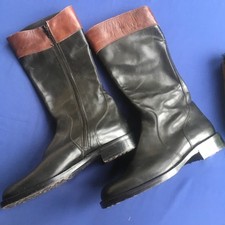 Damenstiefel,Gr.37,Leder,schwarz/rotbraun,made in Italy,Cherie,kaum getragen