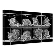 Leinwandbild Heine - Die Katze CANVAS BILD WANDDEKO KEILRAHMEN HANDARBEIT DEKO