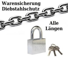 Stahlkette + Vorhängeschloss Diebstahlschutz Warensicherung Schloss Fahrradkette
