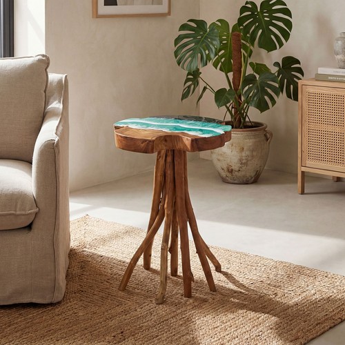 Beistelltisch teak wurzelholz - beistelltisch,