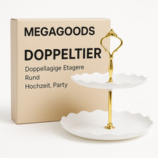 Doppellagige Etagere rund Hochzeit Party Obst Kuchenständer DE.
