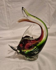 Glasfigur Fisch Skulptur Glas Figur Kristallglas Murano Art Kunst Handarbeit