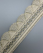 Bordüre Spitze Klöppelspitze Borte Weihnachten Baumwolle Lurex 30 mm breit (215)