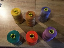 6 x 5000 m. Rolle D.Marken Baumwolle Nähgarn Stärke 50   (BG6)(0,0003 € /1m) 