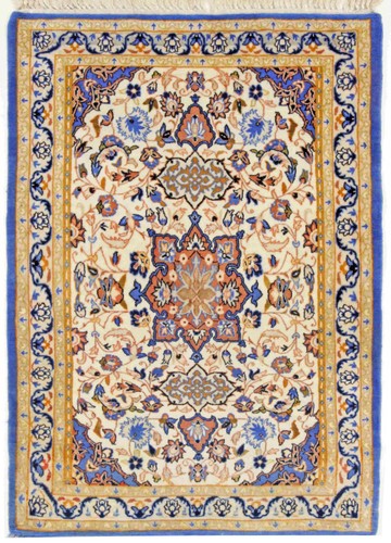 Isfahan teppich 97x63 weiß - isfahan,
