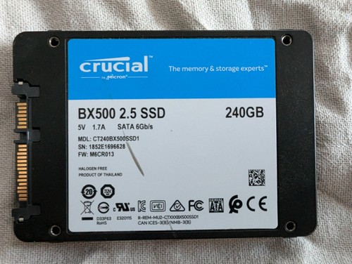 Crucial 240gb ssd sata bx500 - 240gb,