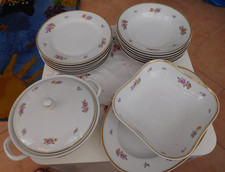 15Teile Essservice Kahla Thüringen, Terrine, Schüssel, 12 Teller, Servierpplatte