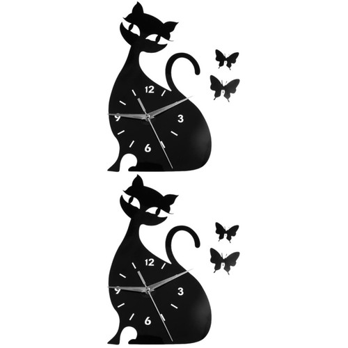 Wanduhr niedliche katze - wanduhr,