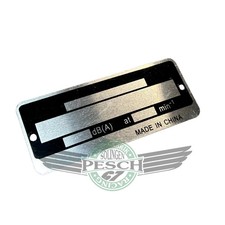 Typenschild Blanko für China