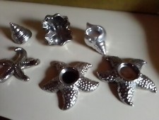 Windlichthalter  Farbe Silber. Muscheln. Seesterne. 6 Teile. Keramik