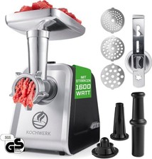 KOCHWERK elektrischer Fleischwolf 4in1 1600W silber - Wie neu
