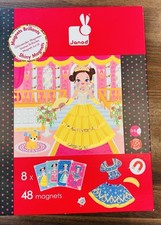 Janod Magnet Puppen Spiel zum Anziehen für Mädchen 3-8 Jahre
