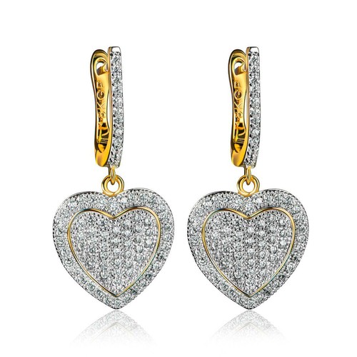 Herz ohrringe zirkonia 750 - herz,