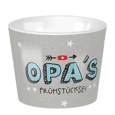 Sheepworld Eierbecher aus Porzellan mit lustigem Spruch "Opa's Frühstücksei" NEU