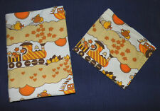 Eisenbahn Schiff e Kinder Bettwäsche 70er true vintage Stoff bedding fabric 70s