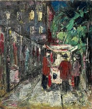 Ölbild Stadtbild Straße