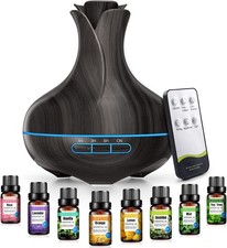600ml Raumduft Aromatherapie Diffuser 8 Ätherischen Ölen Fernbedienung Schwarz
