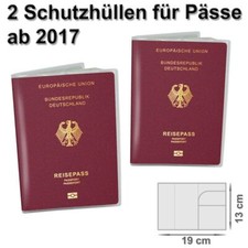 2 x Reisepass Schutzhülle Hülle transparent 13x19 cm für Pässe Passport cover