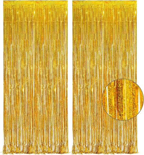 Lametta vorhang gold glitzer - lametta,
