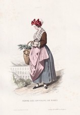 Nîmes French woman femme France costume Tracht engraving gravure 1800