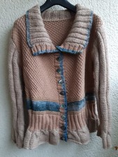 Handgestrickte hochw. dicke Strickjacke, edle Strickgarne, Filati Modell, 42/44