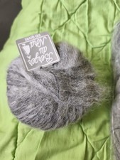 500g Mohair 68 %, 25 % Polyacryl, 10 X 50 g ,Strickwolle, Strickgarn, Hellgrau 