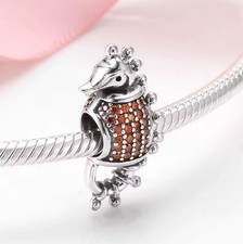 Charm Perle Seepferdchen 925 Silber Ozean Figur - Anhänger für Armband