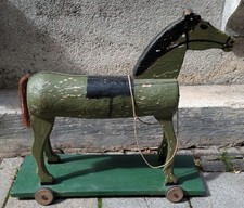 Kinder Holz Pferd bemalt um 1880 Schaukelpferd Spielzeug