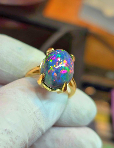 Echter schwarz opal ring - echter,