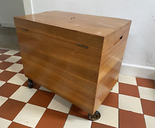 Mid Century Barwagen Bar Truhe Schrank klappba 50er 60er Teak Palisander Messing