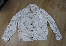 Zara Jeansjacke in beige mit Stickerei- Gr. S- neu und ungetragen