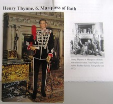 Henry Thynne Marquess of Bath Autogramm Autograph auf signierter Postkarte