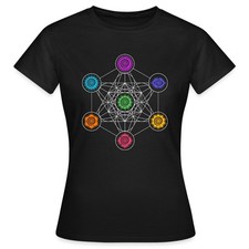 Energiezentren Metatron Würfel 7 Chakren Frauen T-Shirt