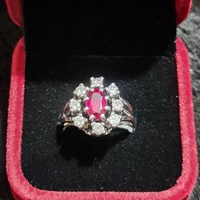 585 14K Weißgold Rubin Ring