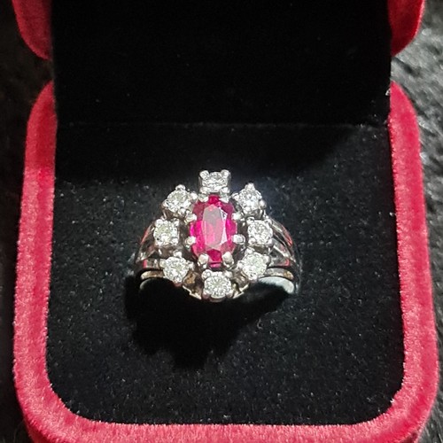 585 14k white gold - gold, ruby